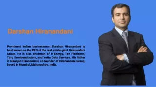 Entrepreneur Darshan Hiranandani