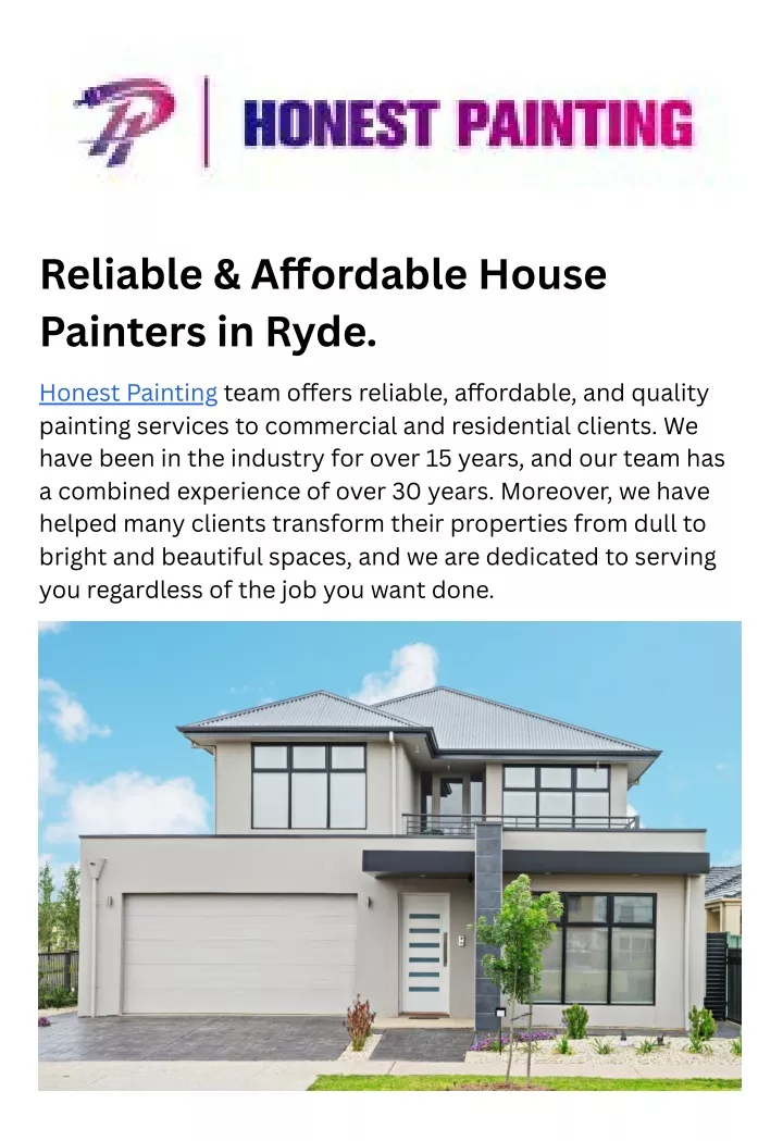 reliable a ordable house painters in ryde