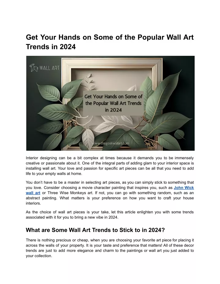 get your hands on some of the popular wall