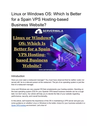 Linux or Windows OS_ Which Is Better for A Spain VPS Hosting-based Business Website_