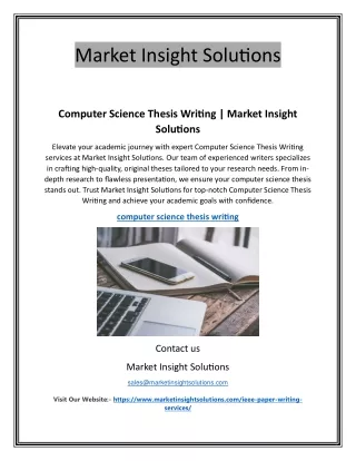 Computer Science Thesis Writing | Market Insight Solutions