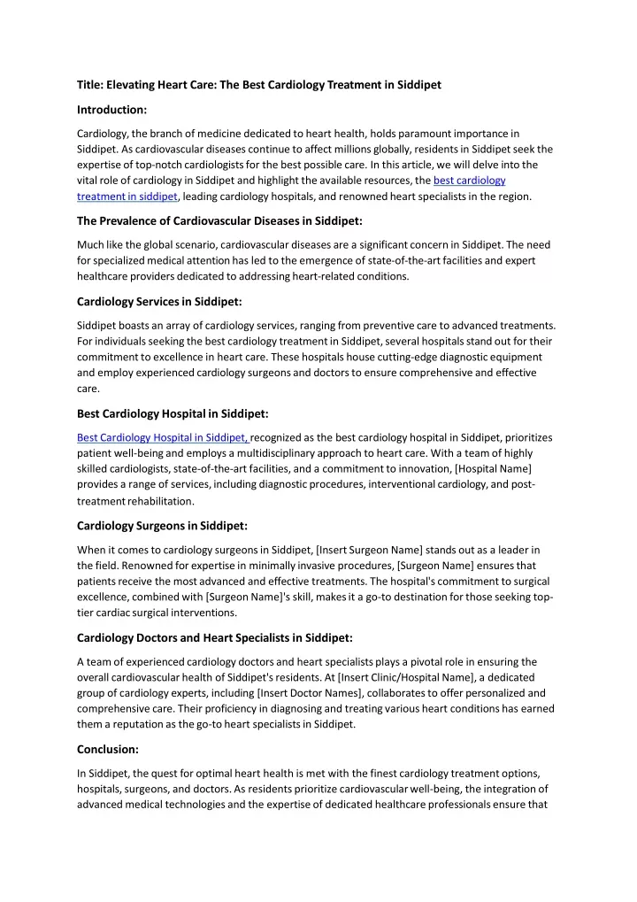 title elevating heart care the best cardiology