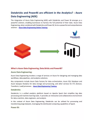 databricks and powerbi are efficient