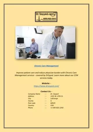 Chronic Care Management | drsayyed.com