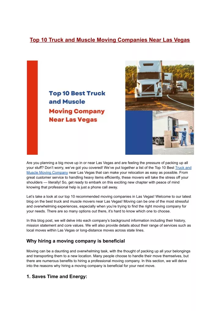 top 10 truck and muscle moving companies near