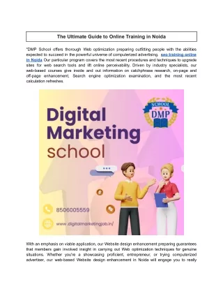 the ultimate guide to online training in noida