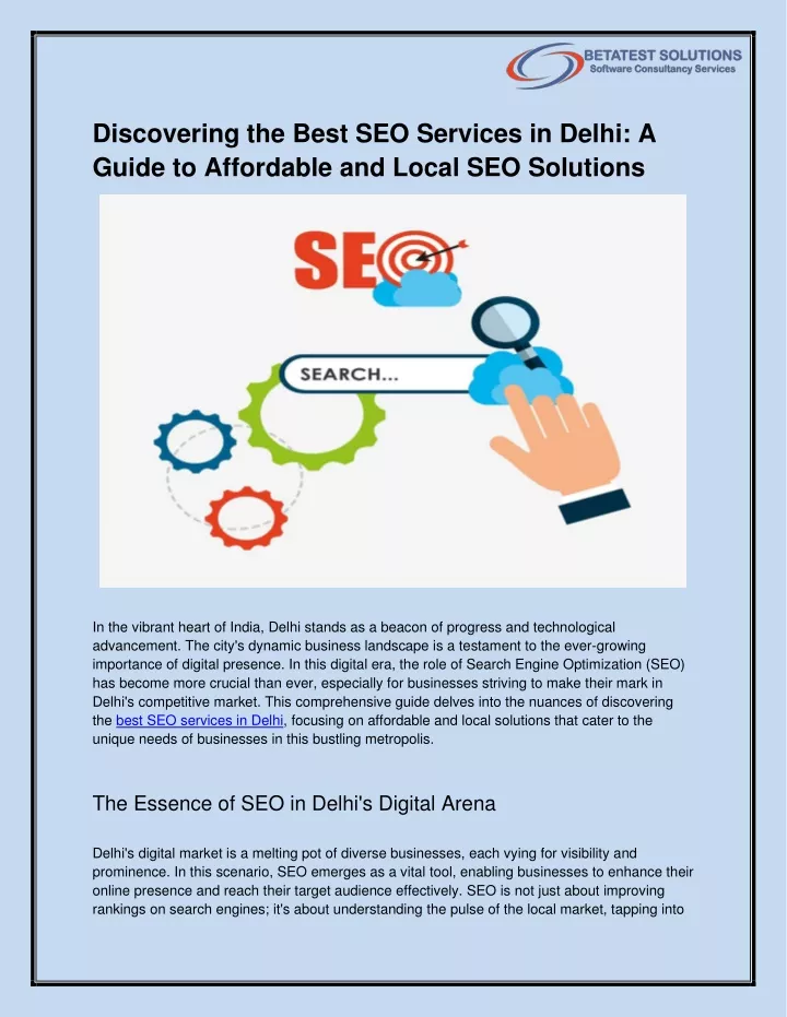 discovering the best seo services in delhi