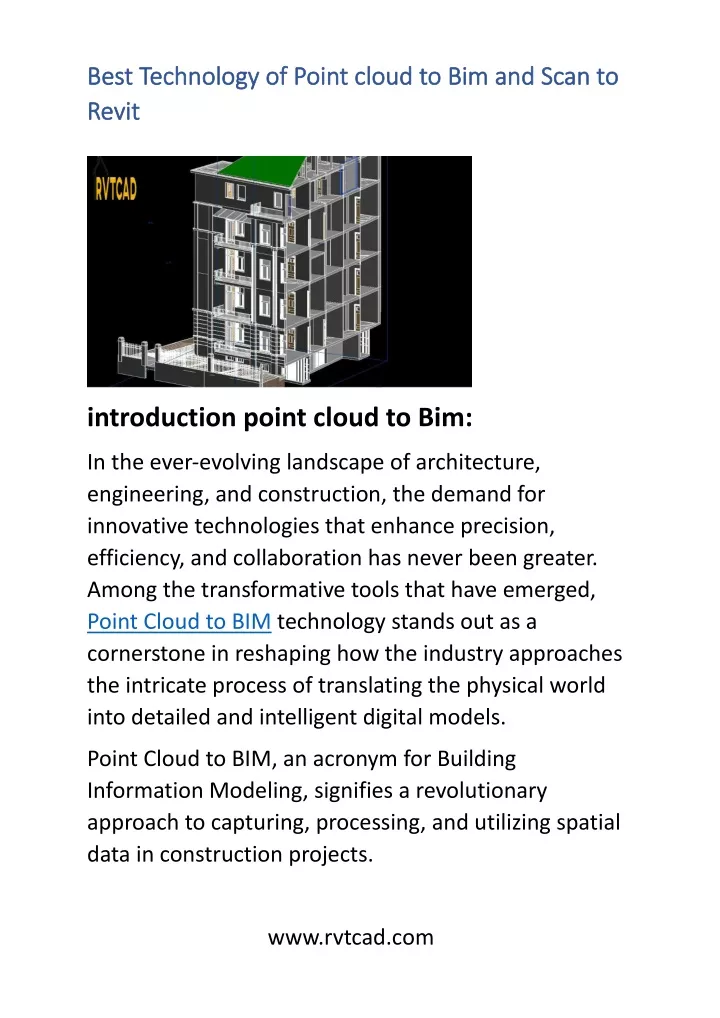 best technology of point cloud to bim and scan