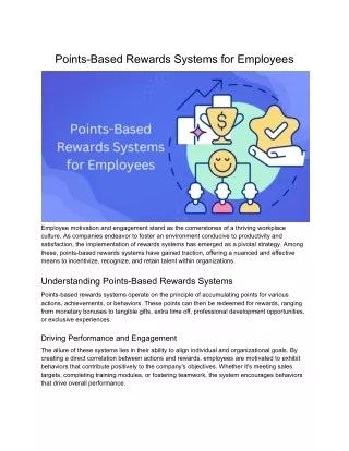 Points-Based Rewards Systems for Employees