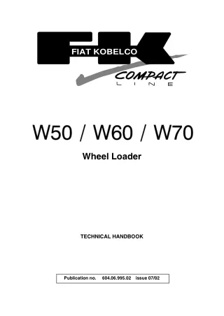 Fiat Kobelco W50 Mini Wheel Loader Service Repair Manual