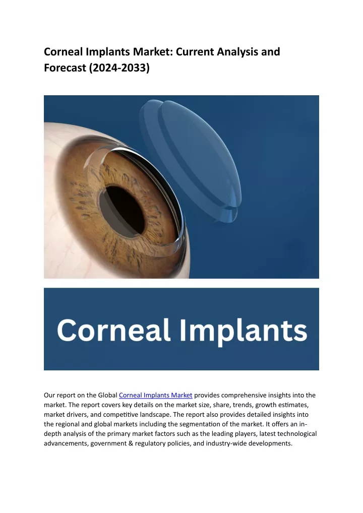 corneal implants market current analysis