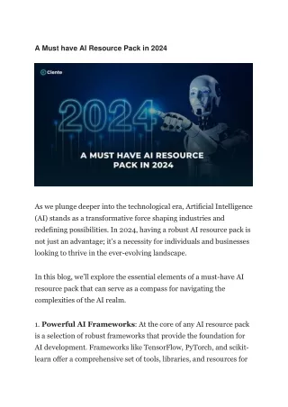 a must have ai resource pack in 2024