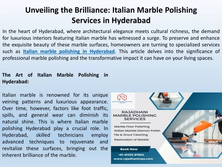 unveiling the brilliance italian marble polishing