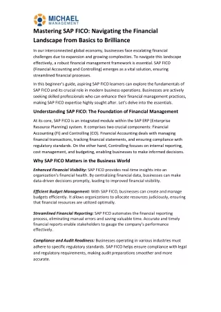 mastering sap fico navigating the financial