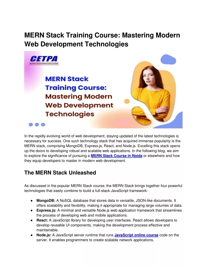 mern stack training course mastering modern