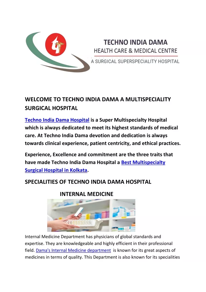 welcome to techno india dama a multispeciality