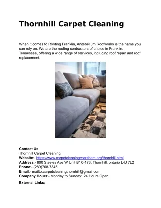 Thornhill Carpet Cleaning