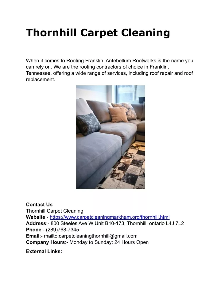 thornhill carpet cleaning