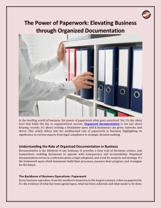 the power of paperwork elevating business through