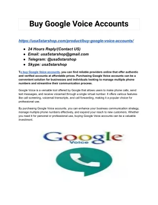 Buy Google Voice Accounts