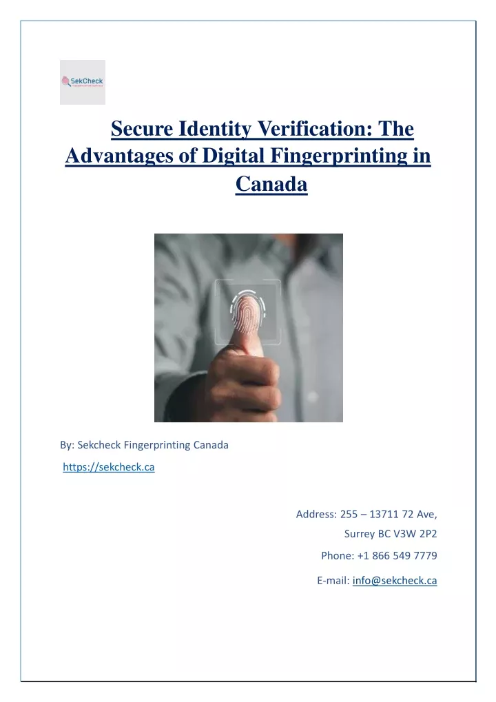 secure identity verification the advantages
