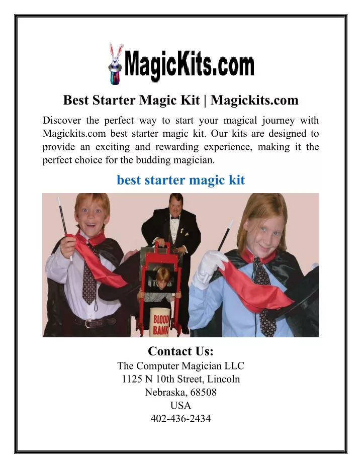 best starter magic kit magickits com