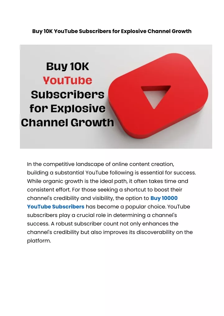 buy 10k youtube subscribers for explosive channel