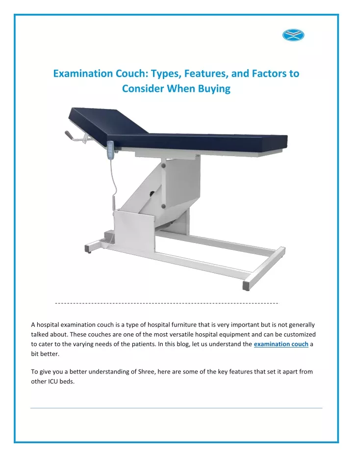 examination couch types features and factors