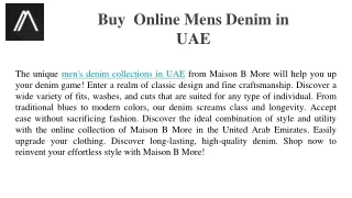 Buy  Online Mens Denim in UAE