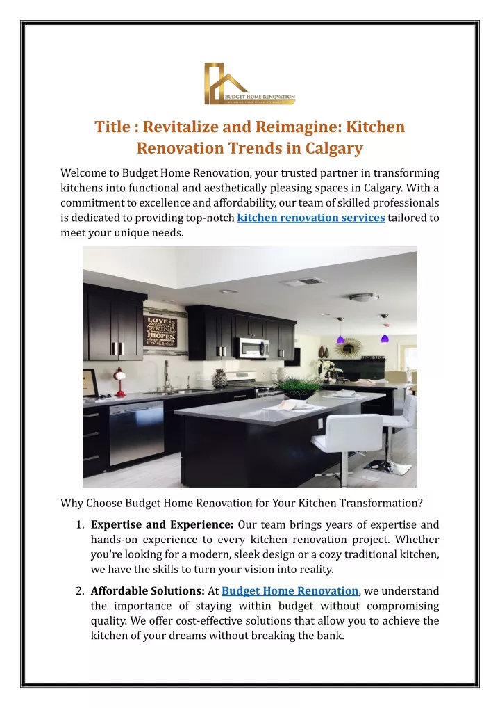 title revitalize and reimagine kitchen renovation