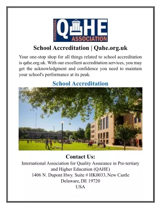 school accreditation qahe org uk