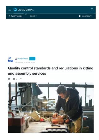 Quality control standards and regulations in kitting and assembly services