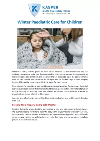 Winter Pediatric Care for Children