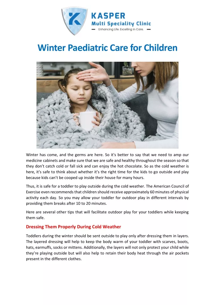winter paediatric care for children