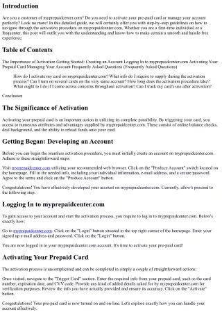Seamless Activation Refine: Step-by-Step Instructions for myprepaidcenter.com Us