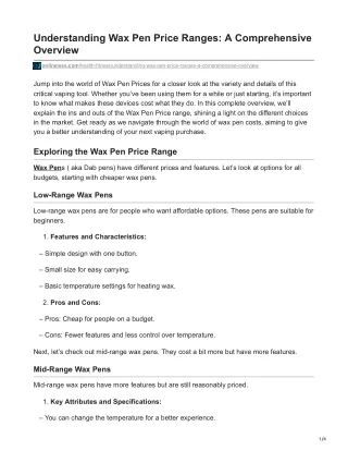 understanding wax pen price ranges