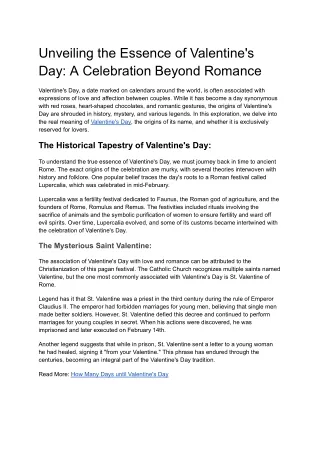 Unveiling the Essence of Valentine's Day_ A Celebration Beyond Romance
