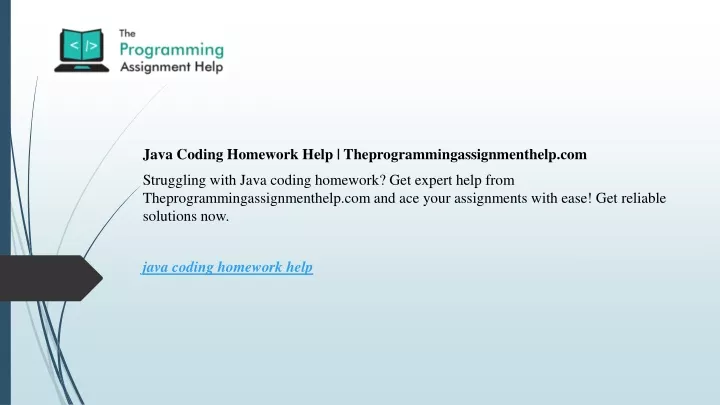 java coding homework help