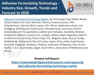adhesive formulating technology industry size