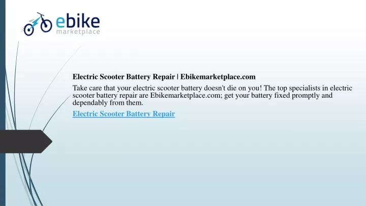 electric scooter battery repair ebikemarketplace