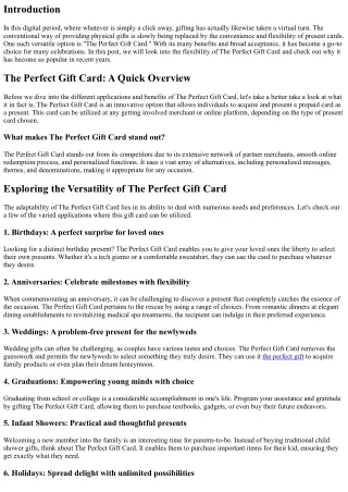 Checking out the Flexibility of The Perfect Gift Card