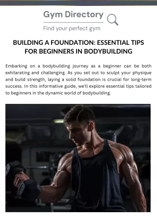 Building a Foundation Essential Tips for Beginners in Bodybuilding