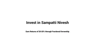 Unlock Financial Success with Sampatti Nivesh's Fractional Ownership