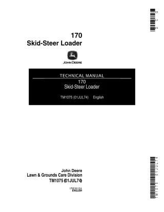 JOHN DEERE 170 Skid-Steer Loader Service Repair Manual (tm1075)