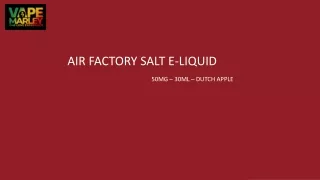 30ml Air Factory Salt Dutch Apple – 50mg Nicotine  Vapemarely