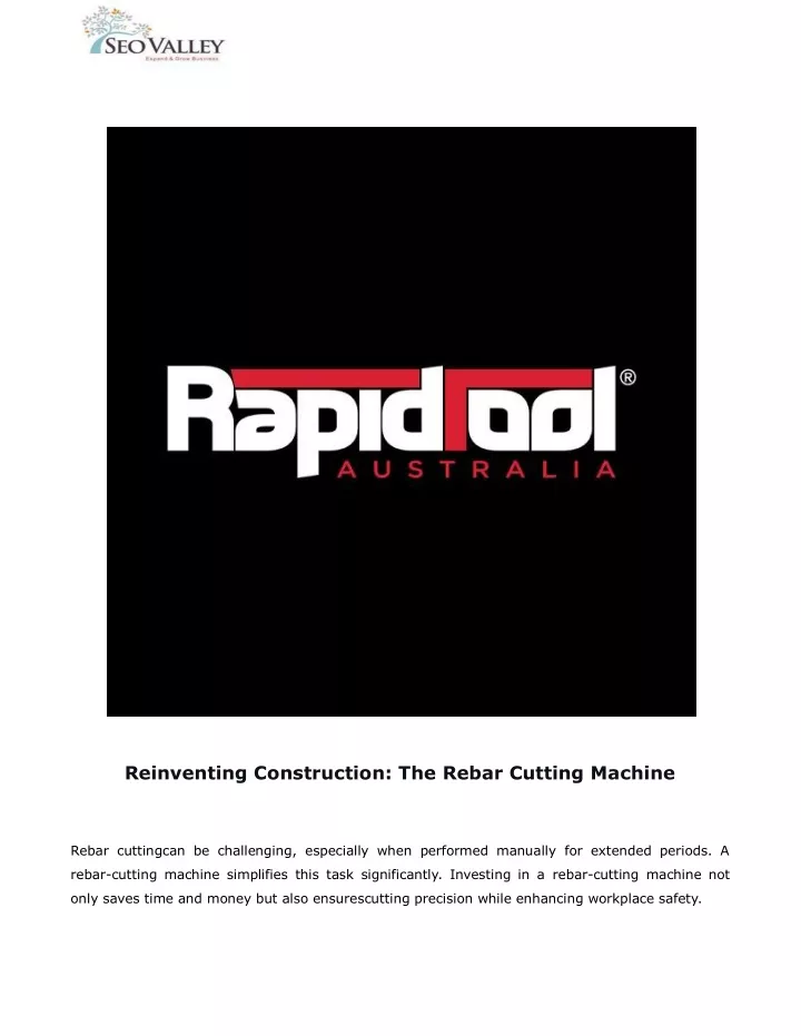 reinventing construction the rebar cutting machine