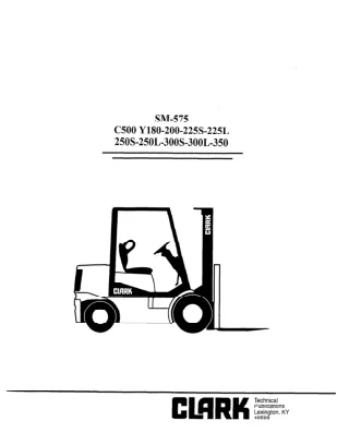 Clark C500, Y225S Forklift Service Repair Manual