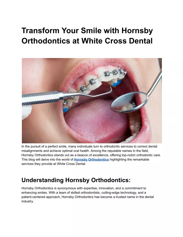 transform your smile with hornsby orthodontics