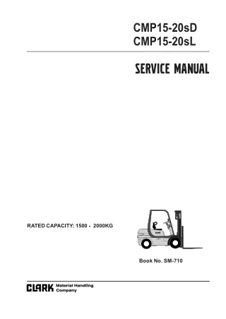 Clark CMP15-20SL Forklift Service Repair Manual