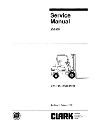 Clark CMP18 Forklift Service Repair Manual